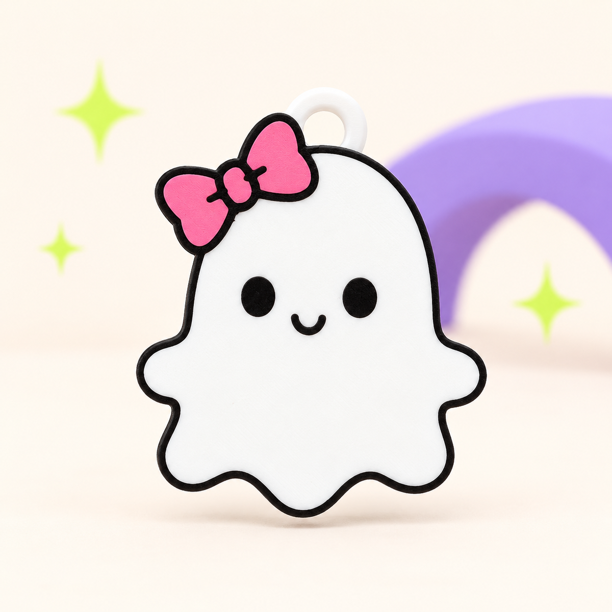 Boo Bow | Ghost Can-Tab Opener Keychain