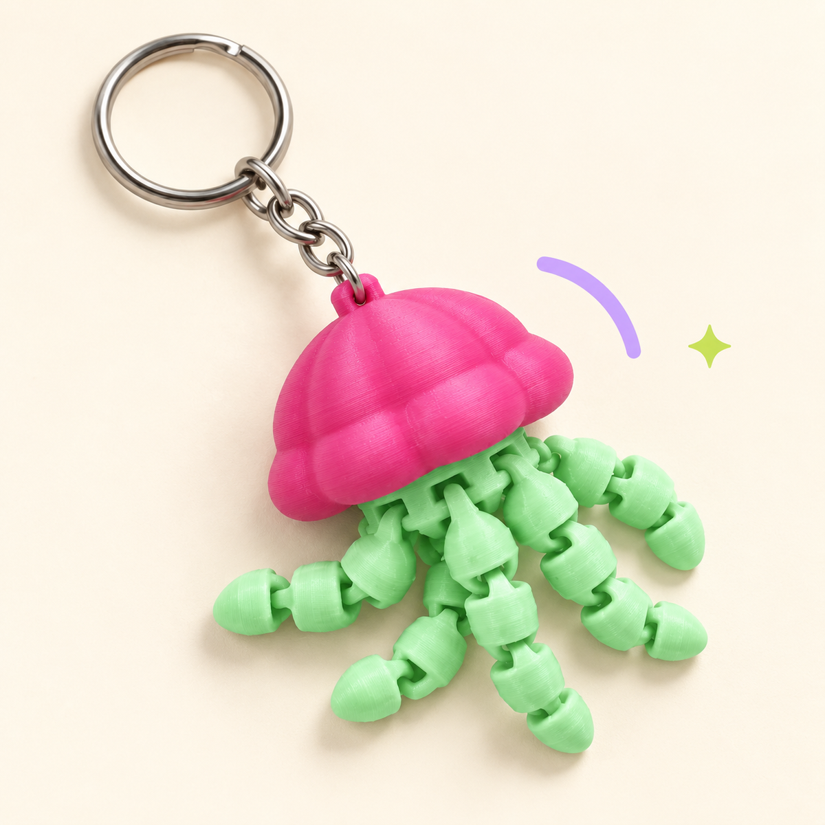 Jiggle Jelly — Articulated Jellyfish Keychain
