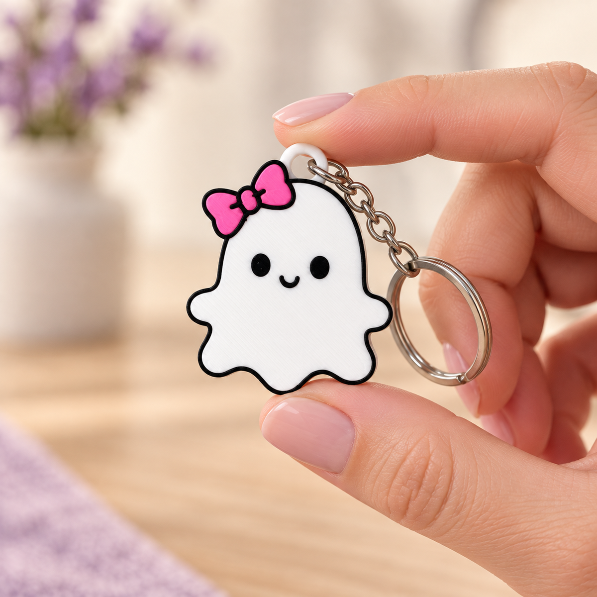 Boo Bow | Ghost Can-Tab Opener Keychain