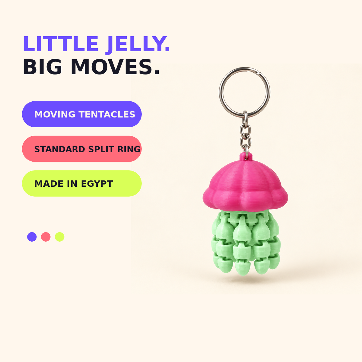 Jiggle Jelly — Articulated Jellyfish Keychain