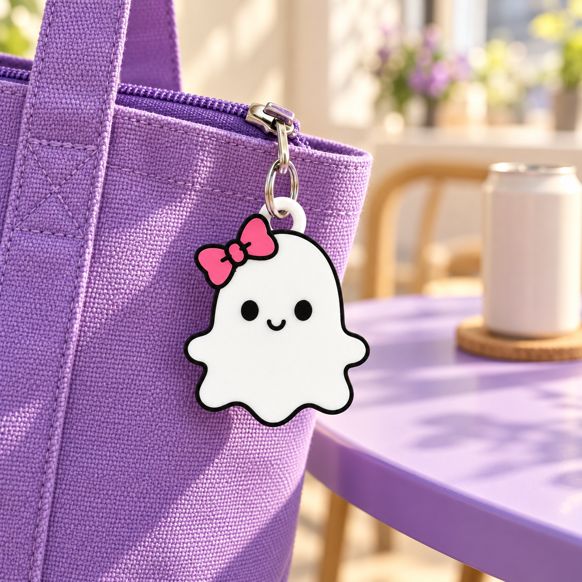 Boo Bow | Ghost Can-Tab Opener Keychain