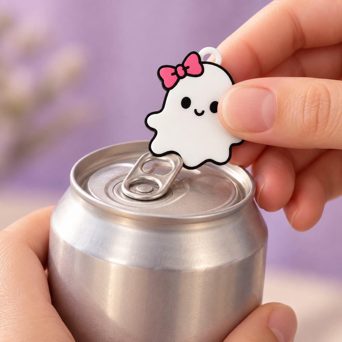 Boo Bow | Ghost Can-Tab Opener Keychain